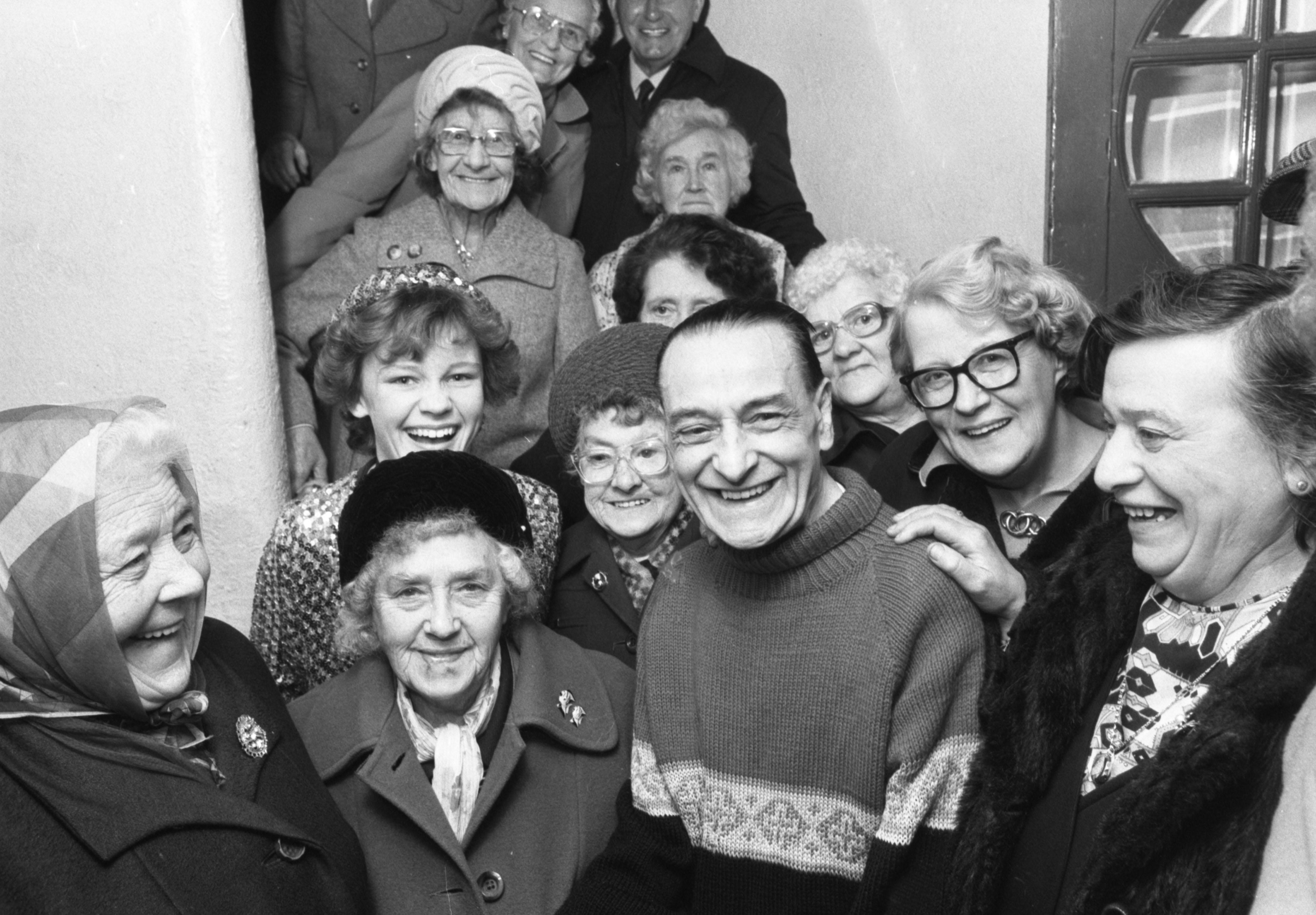Comedian Bobby Thompson with fans in 1981. Academic studies show that he was speaking correctly all along.