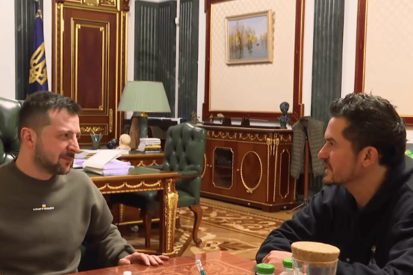 Orlando Bloom shared his meeting with Ukraine president Volodymyr Zalenskyy on his Instagram account (Credit: Orlando Bloom - Instagram)