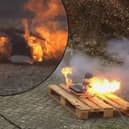 An example of some of the fires started by household batteries 