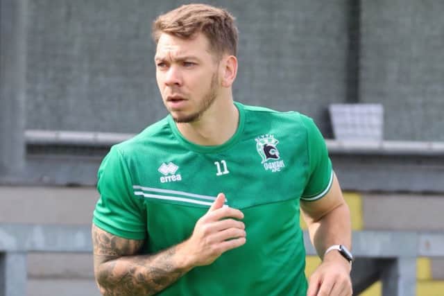 Blyth Spartans forward Arran Wearmouth (photo Emma Hancox)