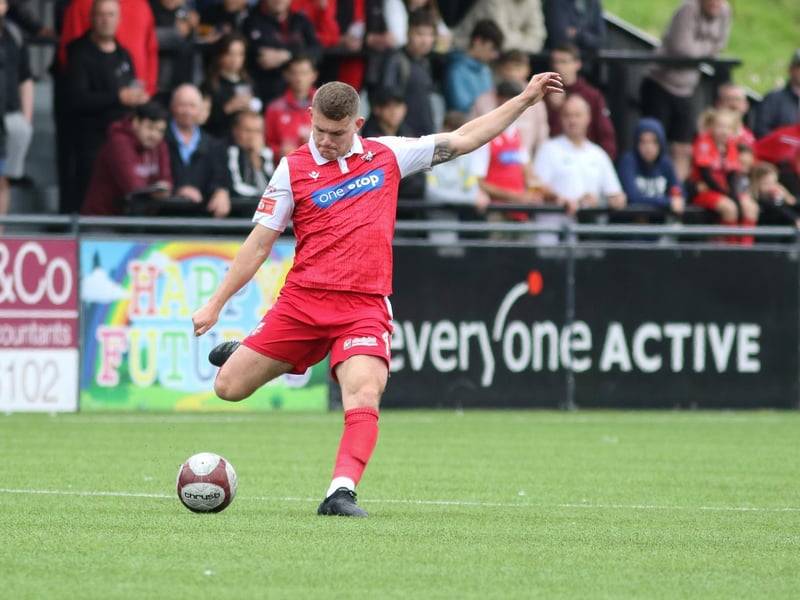 Bailey Gooda looks to clear the ball for Boro against Witton

Photo by Morgan Exley