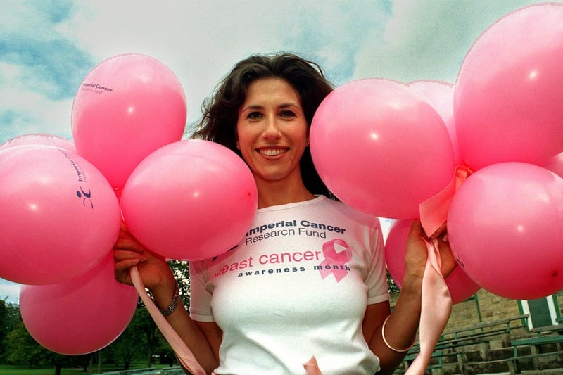Coronation Street star Gaynor Faye helped to launch hundreds of balloons in Roundhay Park to mark the Imperial Cancer Research Fund's Breast Cancer Awareness month.