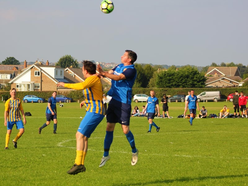 Veterans Chris Stubbings and Paul Watson compete for the ball