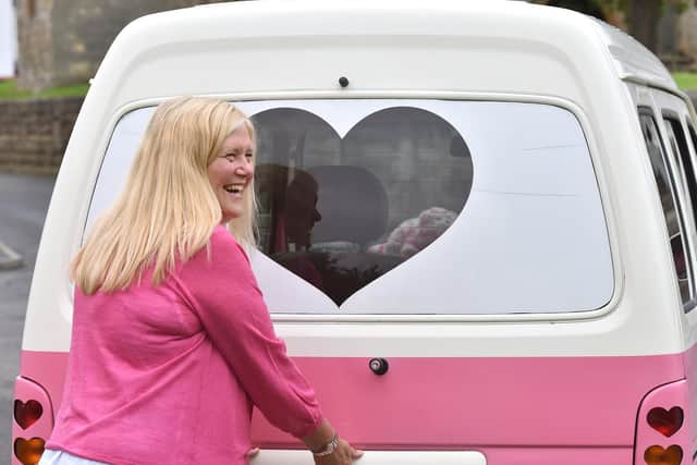 Once she had retired, former headteacher Janette had set her heart on buying a camper van and could not resist the pink vehicle with heart-shaped rear window