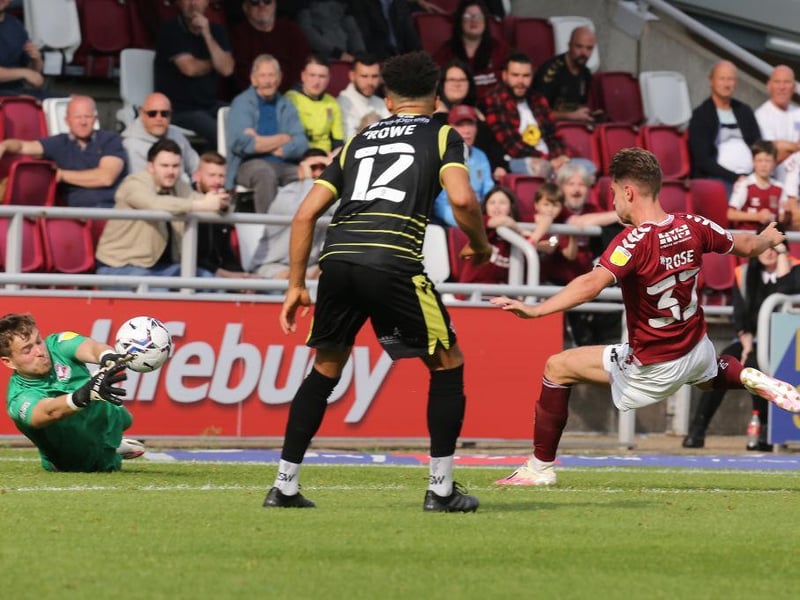 Hard to think of a better game in his time at the club. Ran Scunny's defence ragged all afternoon, none more so than when forcing the red card. Won countless headers and linked up brilliantly with his team-mates. Real poacher's finish broke the deadlock... 9 CHRON STAR MAN