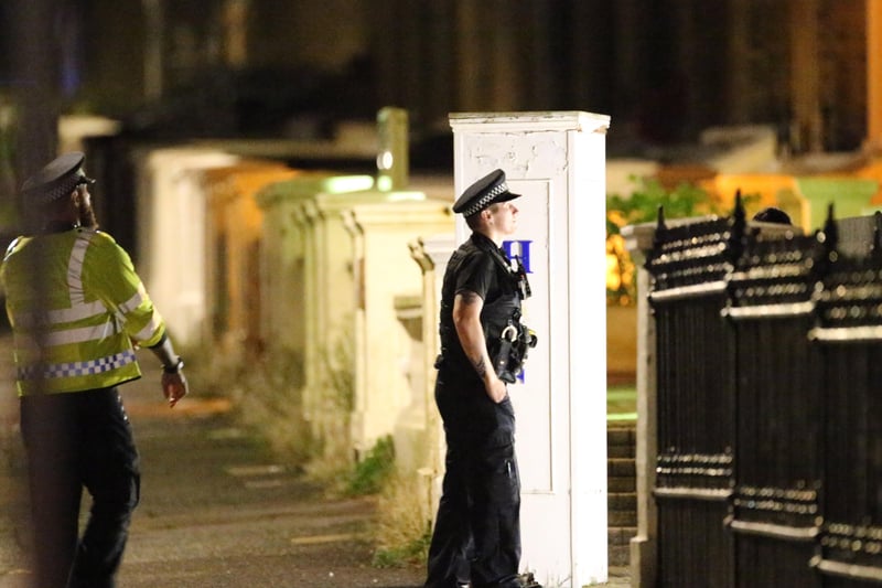 Armed police responded to reports of gunshots on a road in Hove on Sunday night (September 19). SUS-210920-090943001