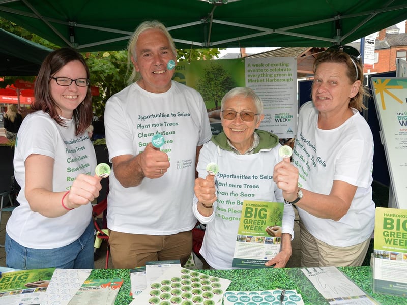 Sustainable Harborough volunteers Sarah Van Derwalt, Mark Baverstock, Juie Fagan and Judy Burrage.