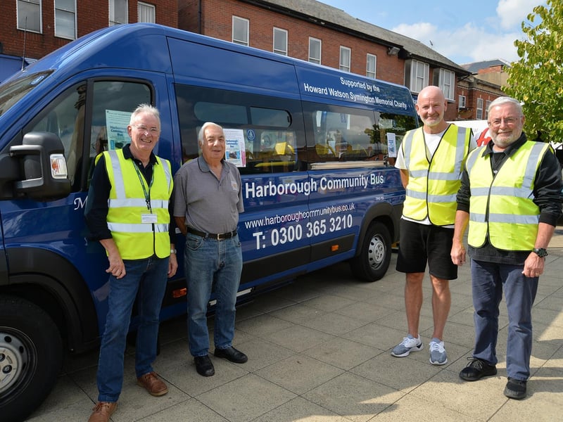 Volunteers Neil Macdonald, Gerry Kemp, Ian Fraser and Marco Rosinski of Harborough Community Bus.