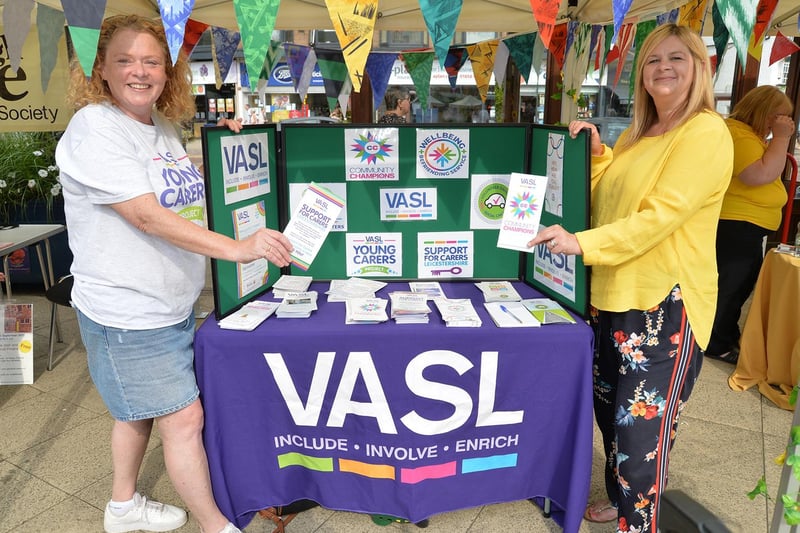 Lisa Jones, carers' wellbeing officer, and Julia Synnott, business support manager of VASL.