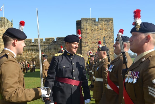 On parade at Alnwick Castle.