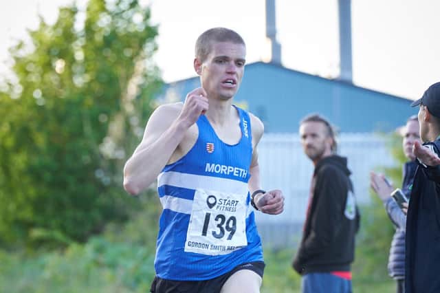 Sam Hancox on the way to victory in the Gordon Smith's Relays. Picture by Stuart Whitman.