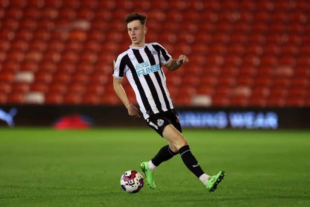Newcastle United Under-21 midfielder Joe White has joined the senior side in Saudi Arabia and will be hoping to impress Eddie Howe (Photo by George Wood/Getty Images)