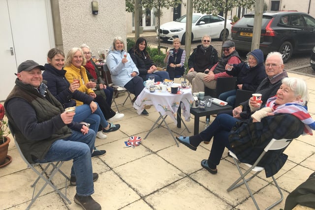 One of the coronation street parties in Berwick - residents of Governor’s Gardens, the grounds of the former military governors of Berwick.