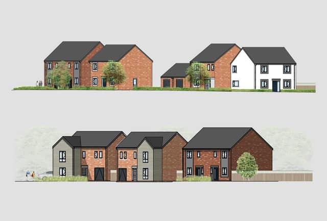 A computer generated image of how the new Amble homes will look.