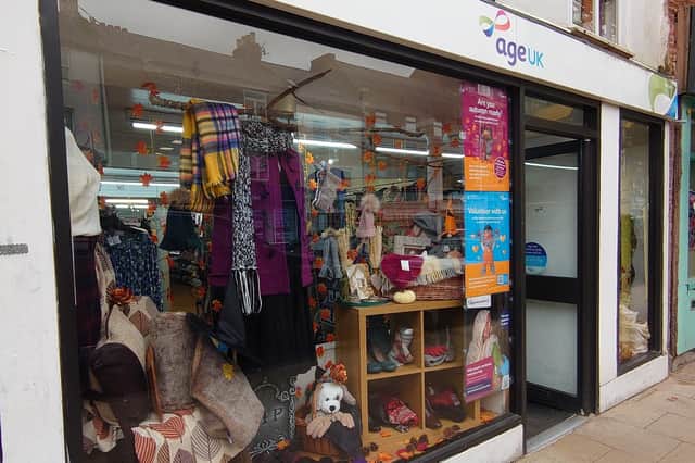 The Age UK shop in Morpeth ready for autumn.