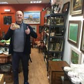 Jonathan Macfarlane inside the ROJO Antiques Gallery in Berwick. Picture by Canon Alan Hughes.