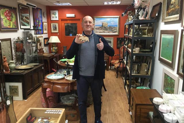 Jonathan Macfarlane inside the ROJO Antiques Gallery in Berwick. Picture by Canon Alan Hughes.