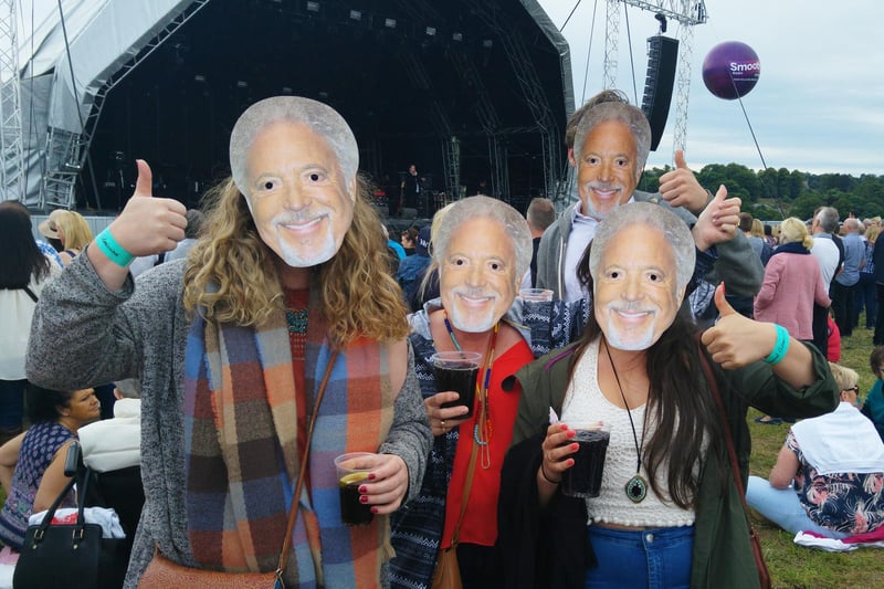 Getting into the spirit of Sir Tom Jones' concert at Alnwick pastures on Saturday, August 8, 2015.