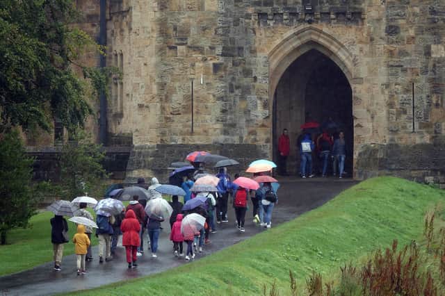 Expect a wet and windy afternoon at Alnwick Castle. Picture by Jane Coltman