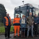 Sylvia Pringle, iNorthumberland Team, Councillor Richard Wearmouth, Deputy Leader and Cabinet Member for Corporate Services at Northumberland County Council and Stephen Wardle, Neighbourhood Services Divisional Manager at Northumberland County Council with members of the Local Services Team.