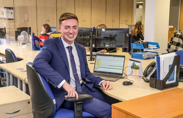 Kieran Buchanan at his desk inside the Bellway North East offices in Gateshead.