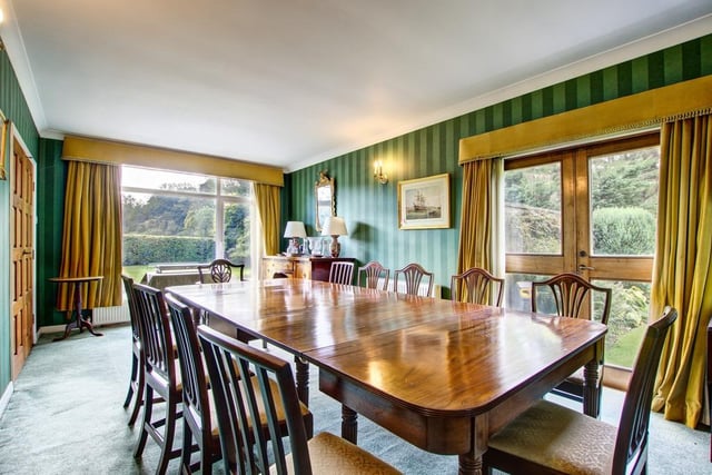 A large dining room is perfect for entertaining.