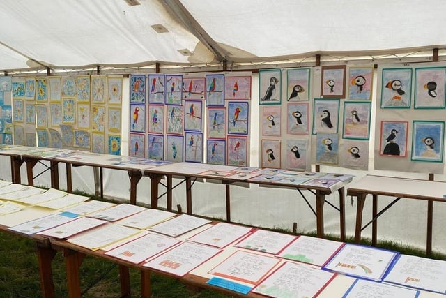 The children's section included entries of pictures, handicrafts, handwriting and more.