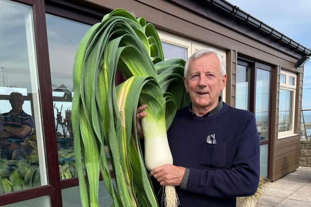 Alan Warnaby with his best in show leek.
