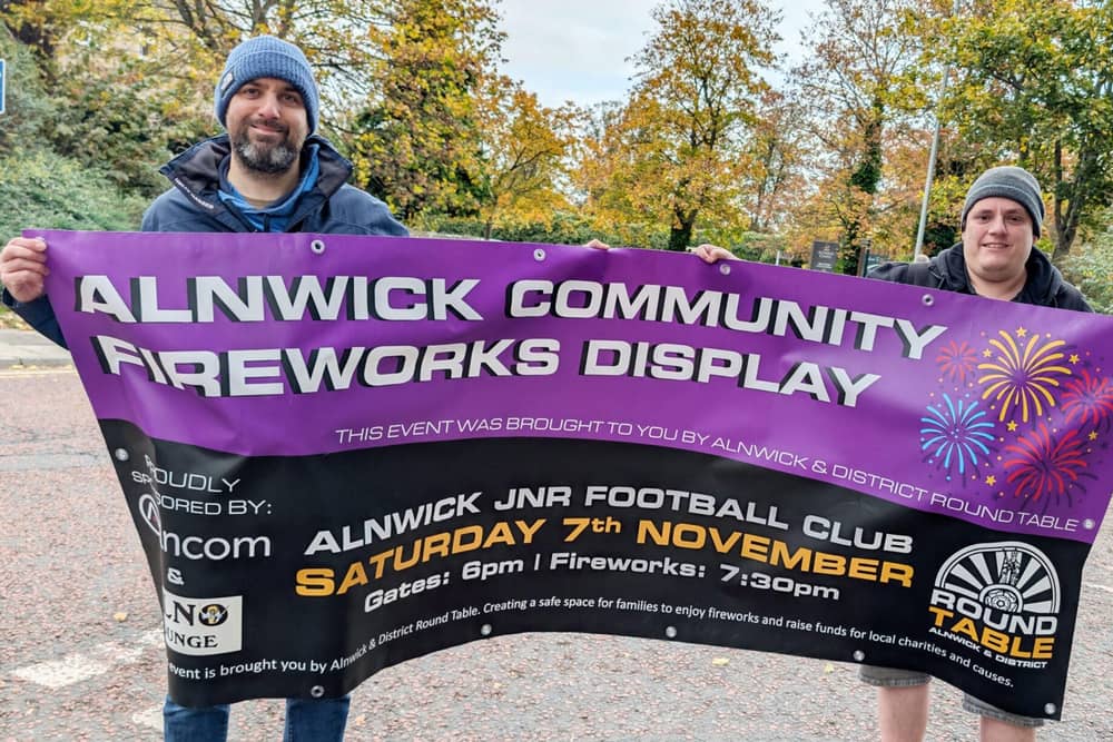 Alnwick Round Table event lead Rob Hughes and fellow member and Town Councillor Andy Hunt.
