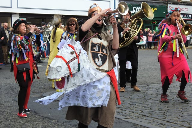 Performers in the Gathering procession.