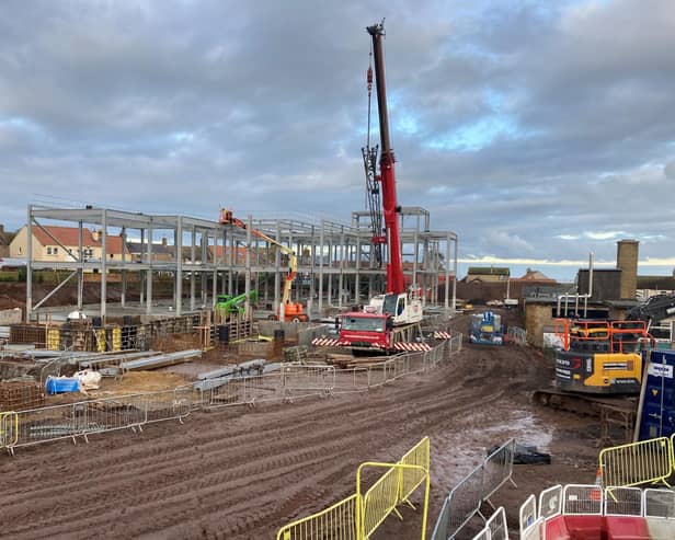 Progress on the new Berwick hospital as of mid November. Photo: Northumbria Healthcare NHS Foundation Trust.