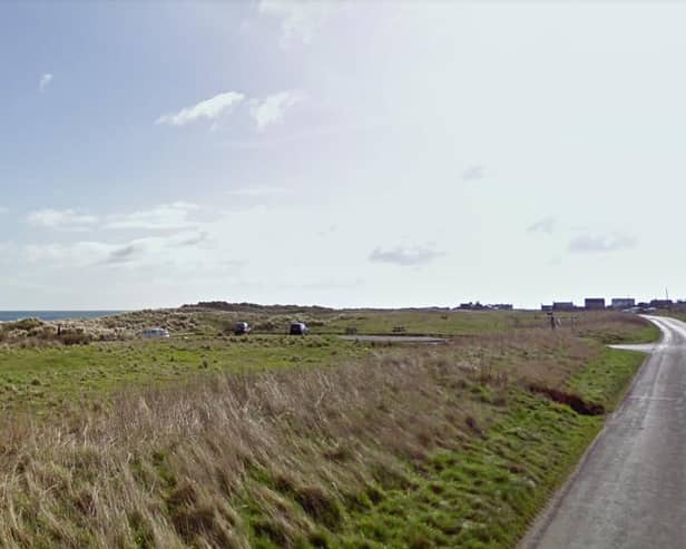 The area of coast at Creswell and Druridge Bay was searched following reports of a missing person, who was found safe and well by emergency teams. Image copyright Google Maps.