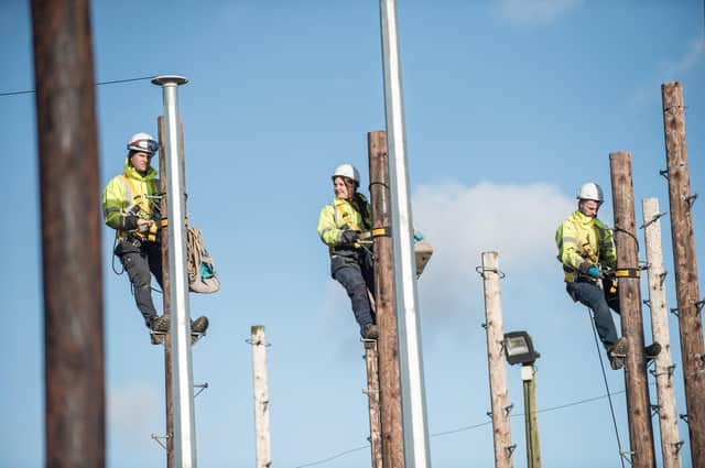 Trainees at the Openreach's Thornaby training centre.