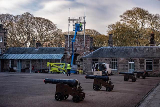 The art installation is put in place. Picture: Colin Davison Photography