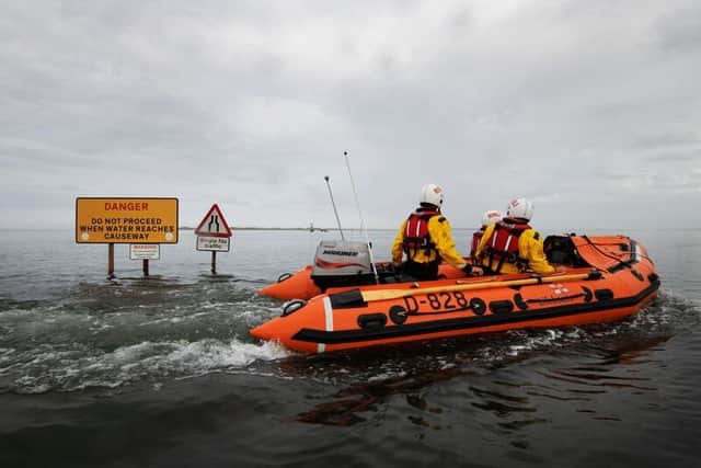 Seahouses inshore lifeboat at Holy Island causeway. File image (Seahouses RNLI)