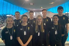 Alnwick pupils at the National Schools' Finals in the Olympic Pool at London.