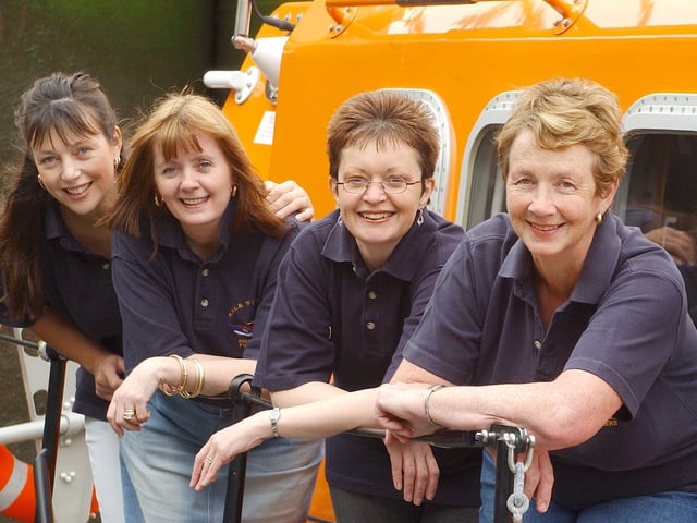 AMBLE RNLI LADIES FUNDRAISERS, MICHELLE FANNON, KIM WINGFIELD, VAL CONNELL AND ELEANOR CASSIDY.