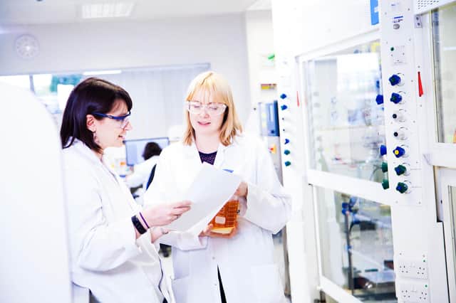 Sterling Pharma Solutions scientists in the labs at Sterling's Dudley UK facility.