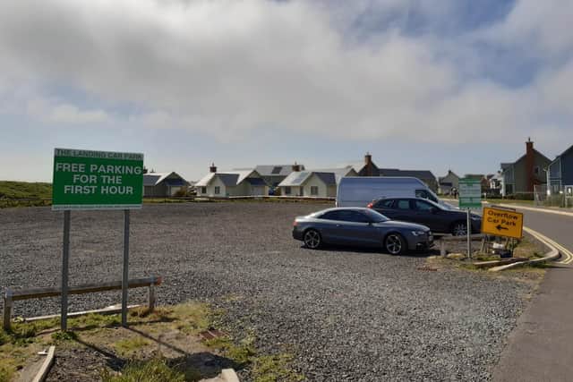 A new temporary overflow car park in Beadnell.