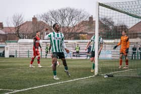 Troy Chiabi scored after 24 minutes. Picture: Blyth Spartans FC