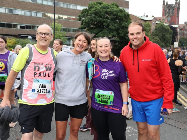 Big smiles ahead of a big run. Participants in high spirits before the Great North Run kicked off on Sunday morning.