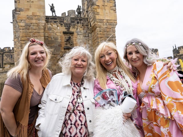 Fancy dress for Mamma Mia at Alnwick Castle.