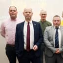 The North East Mayoral candidates. From left, Guy Renner-Thompson, Jamie Driscoll, Andrew Gray, Paul Donaghy, Aidan King and Kim McGuinness. Photo: NCJ Media.