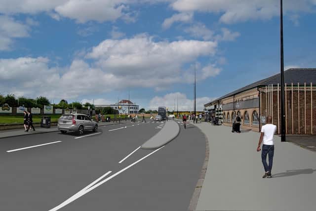 Artist's impression showing seafront sustainable route at Grand Parade, Tynemouth.