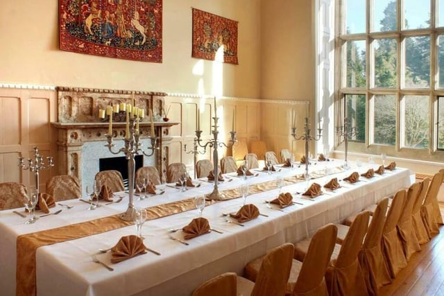 A large dining room.