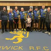 The team made a pit-stop at Alnwick Rugby Club.