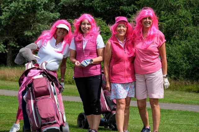 Players dressed in pink to support NLCGA captain Anne Moyle's charity theme. Picture: Steve Cubbins