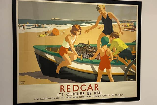A railway poster by artist Leonard Cusden on display in the exhibition at Ushaw. Picture by FRANK REID. 