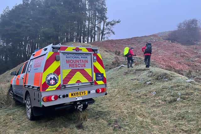 Northumberland National Park Mountain Rescue Team were called to find two walkers lost in fog on The Cheviot.