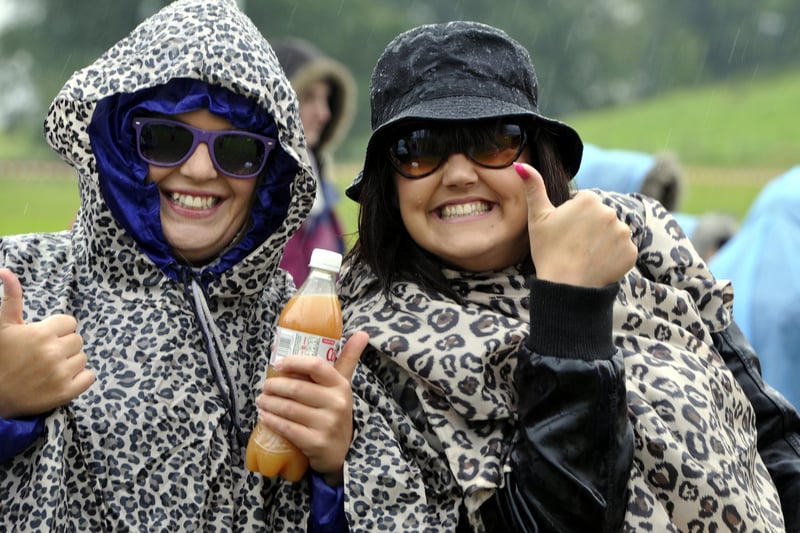 Having fun ahead of popstar Jessie J's performance in the Pastures beneath Alnwick Castle on Saturday, August 25, 2012.